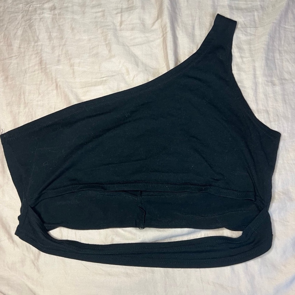 SHEIN One Shoulder Cutout Crop Top
